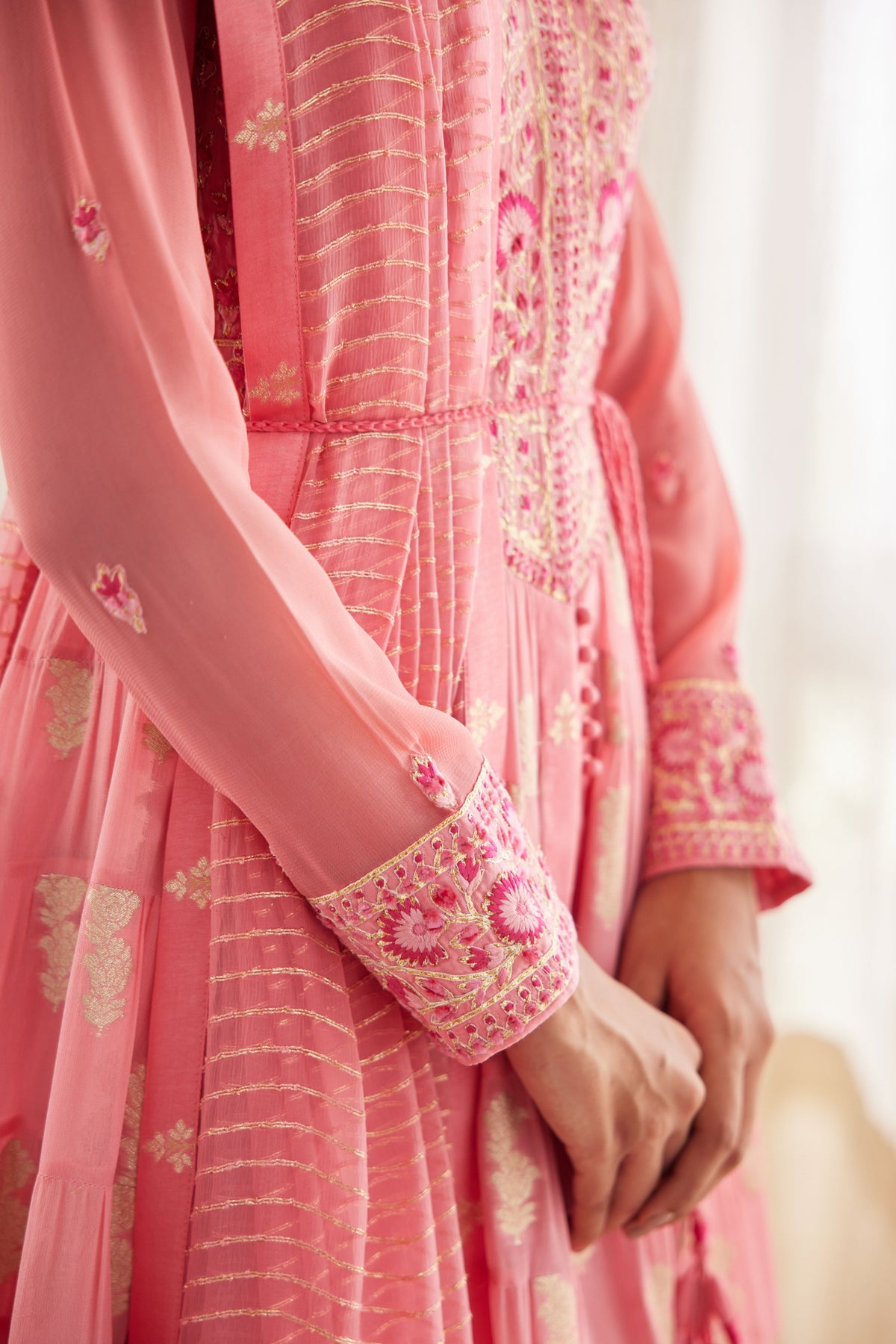 Rosepink Anarkali Set