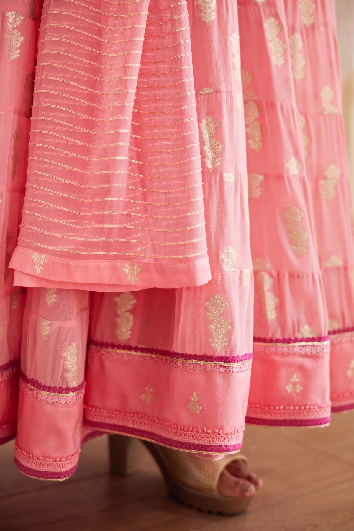 Rosepink Anarkali Set