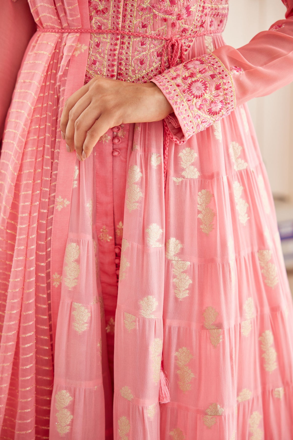 Rosepink Anarkali Set