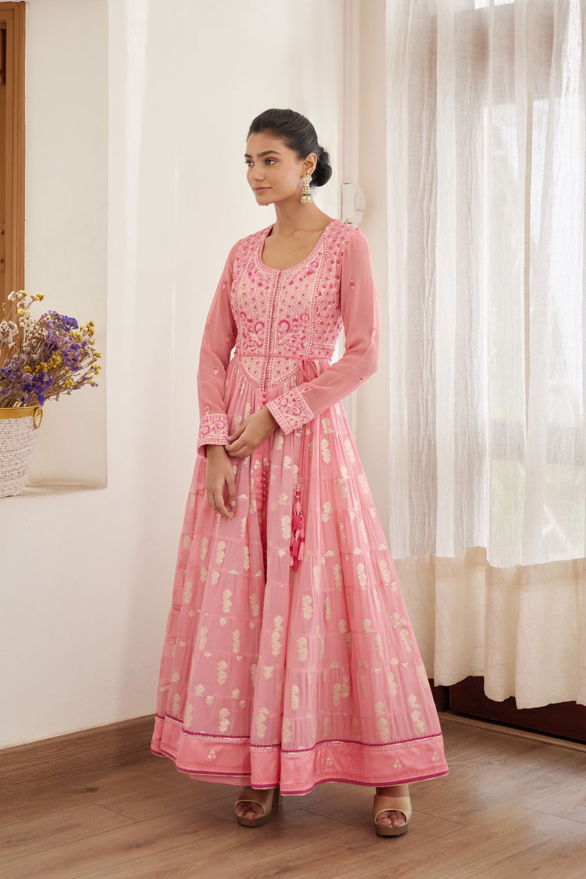 Rosepink Anarkali Set