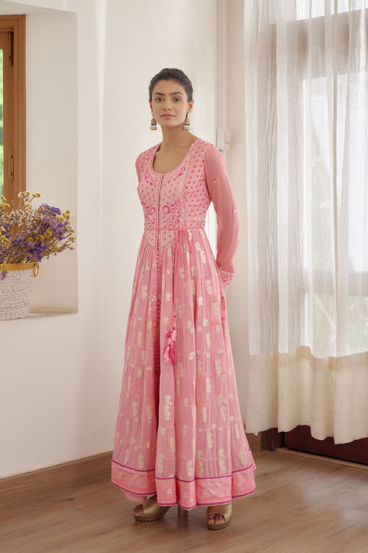 Rosepink Anarkali Set