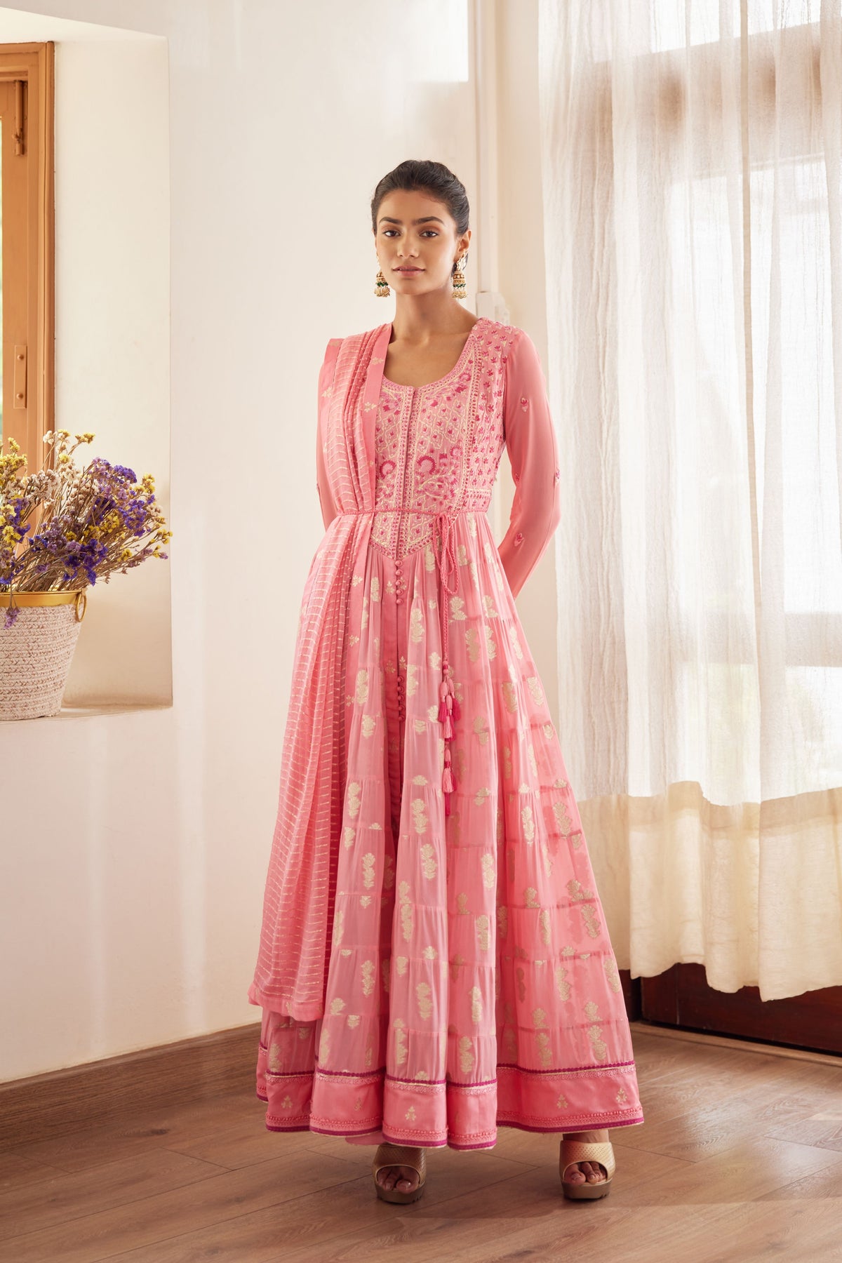 Rosepink Anarkali Set