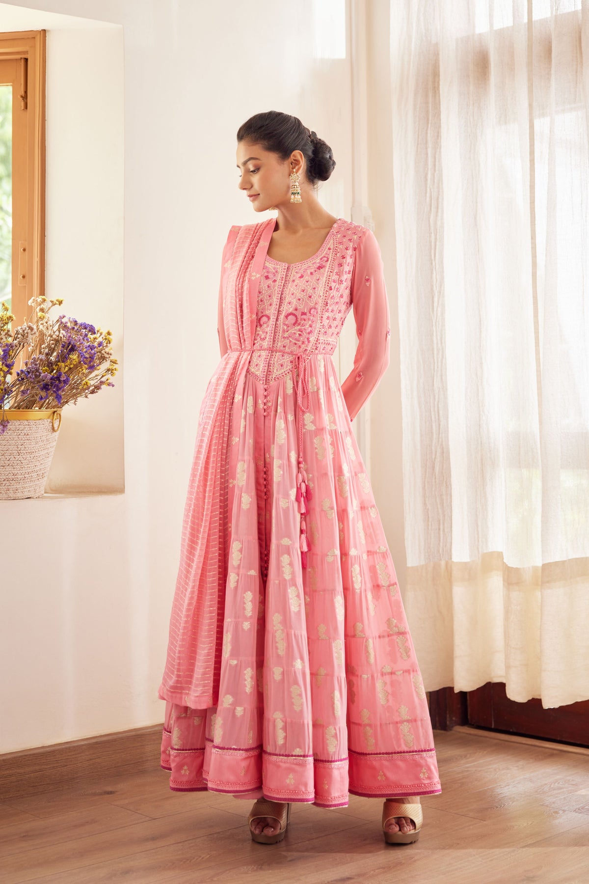 Rosepink Anarkali Set