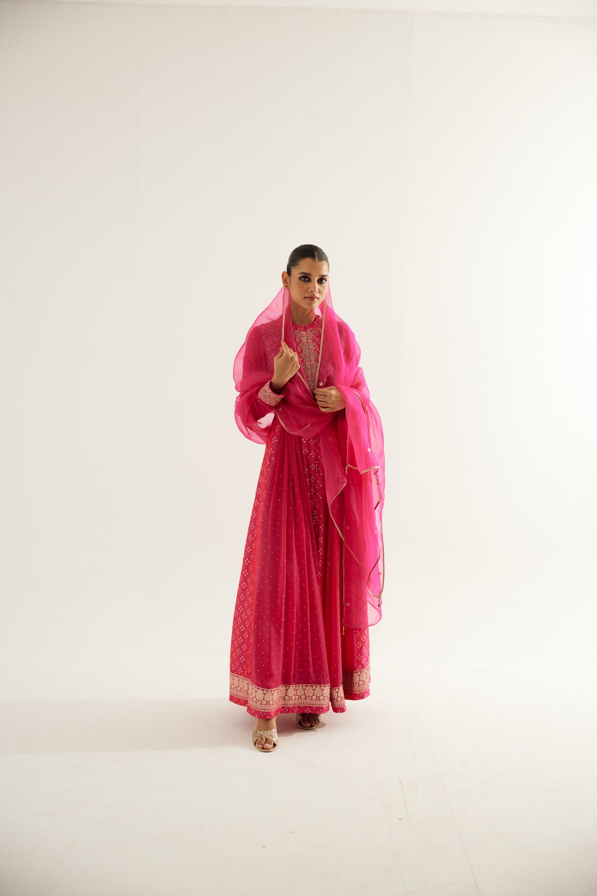 Fuchsia Anarkali Set