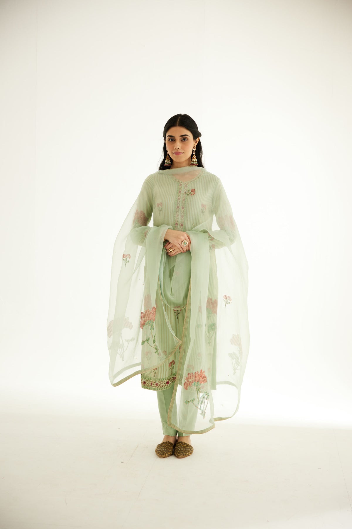 Smoke Green Kurta Set