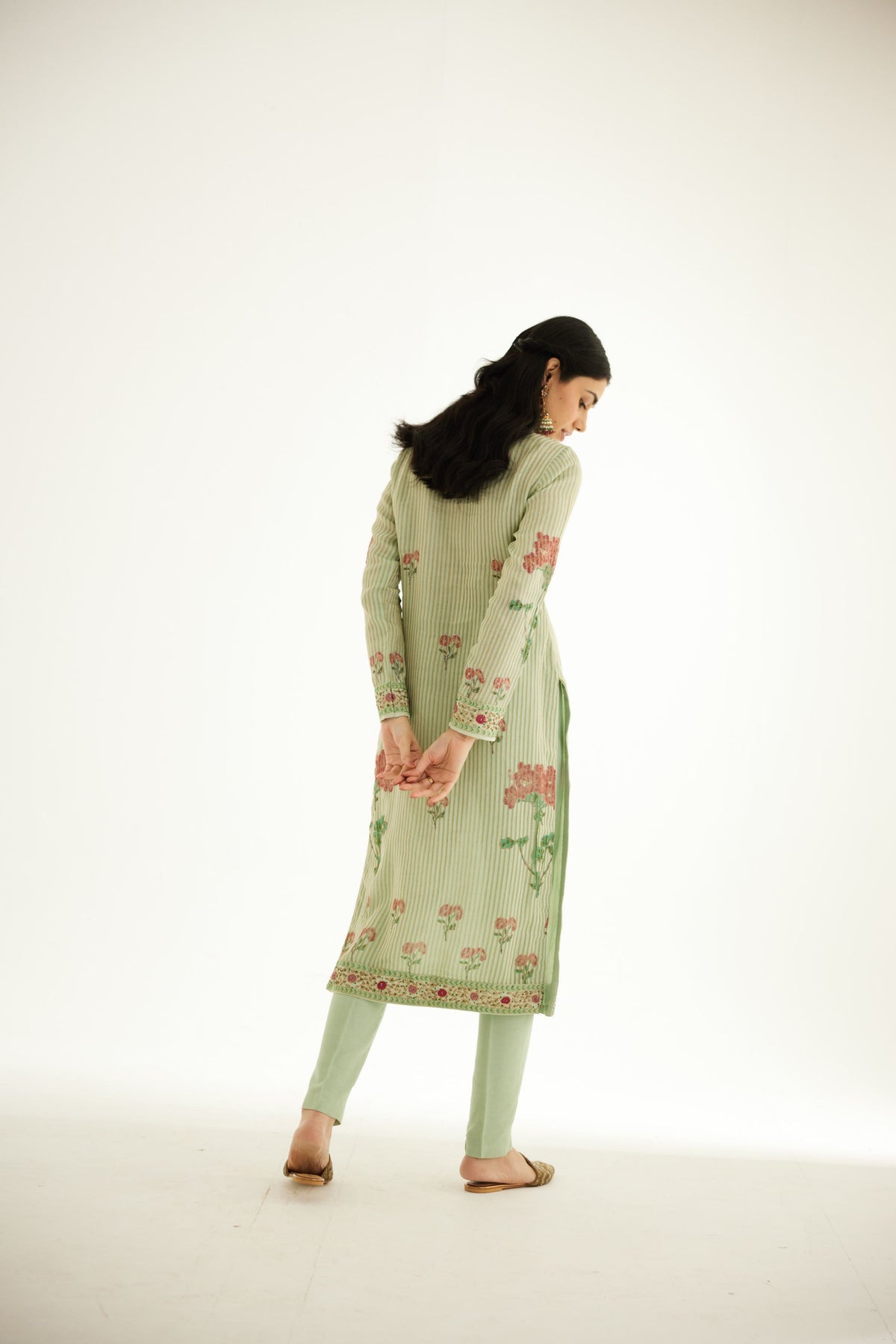 Smoke Green Kurta Set