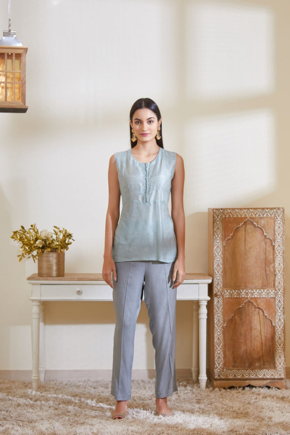 Blue grey angrakha set