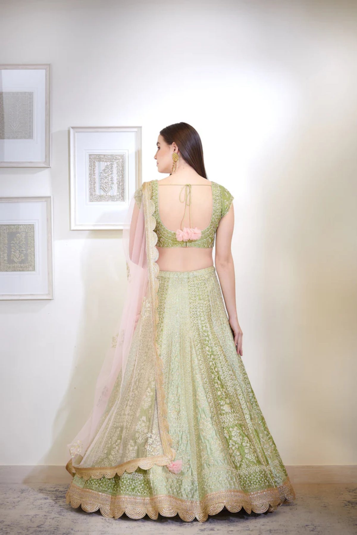 Green lehenga set