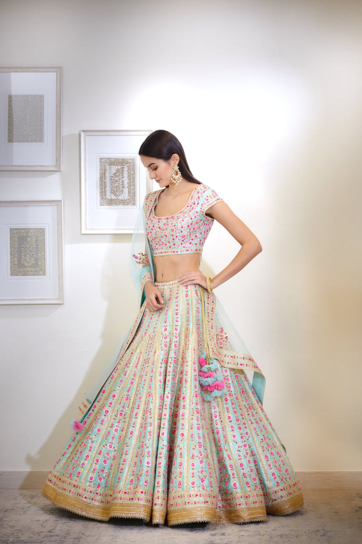 Blue lehenga set