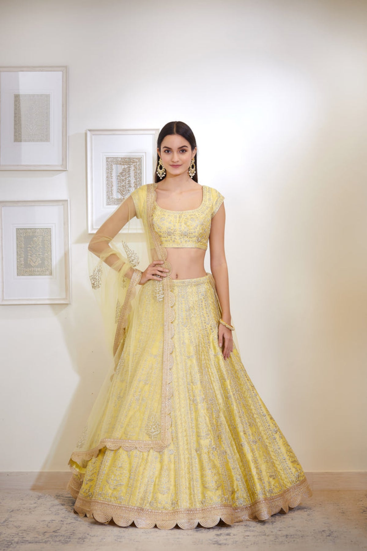 Light yellow lehenga set