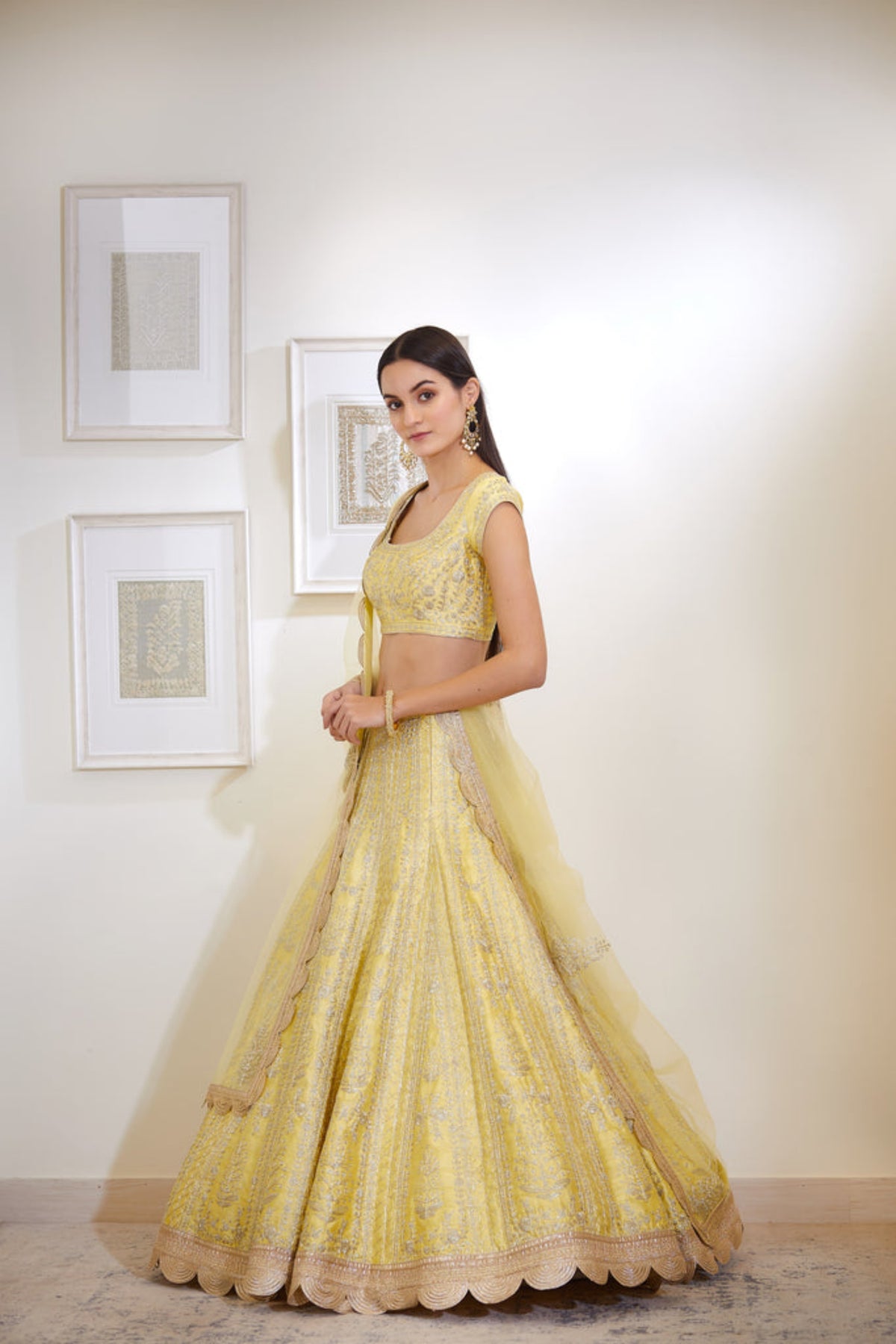 Light yellow lehenga set