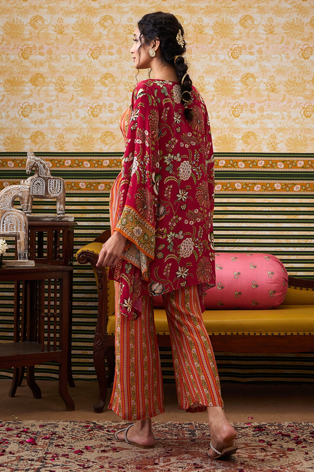 Mehr Embroidered  Co-or Set With Kimono Jacket