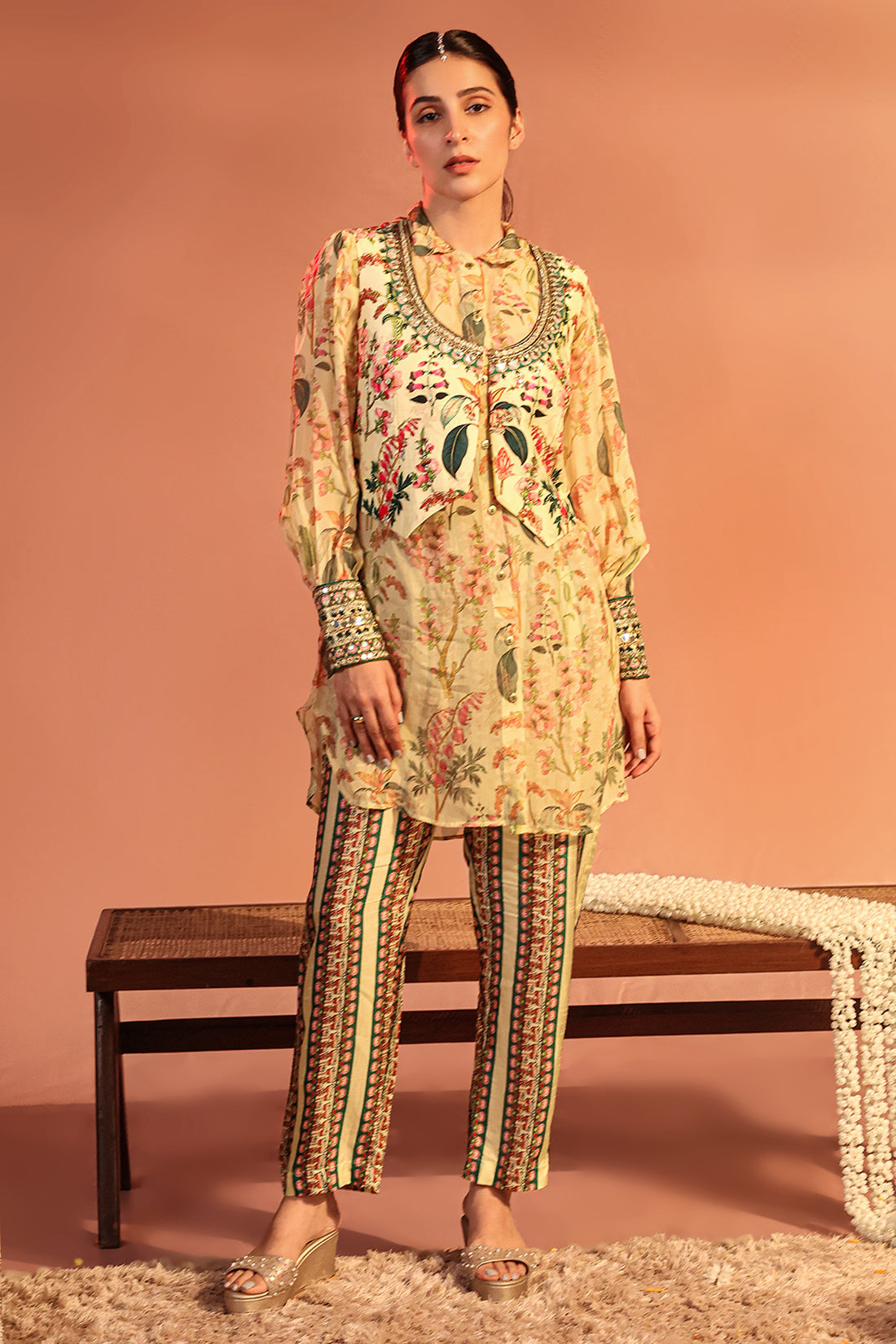 Tamaya Embroidered jacket Set