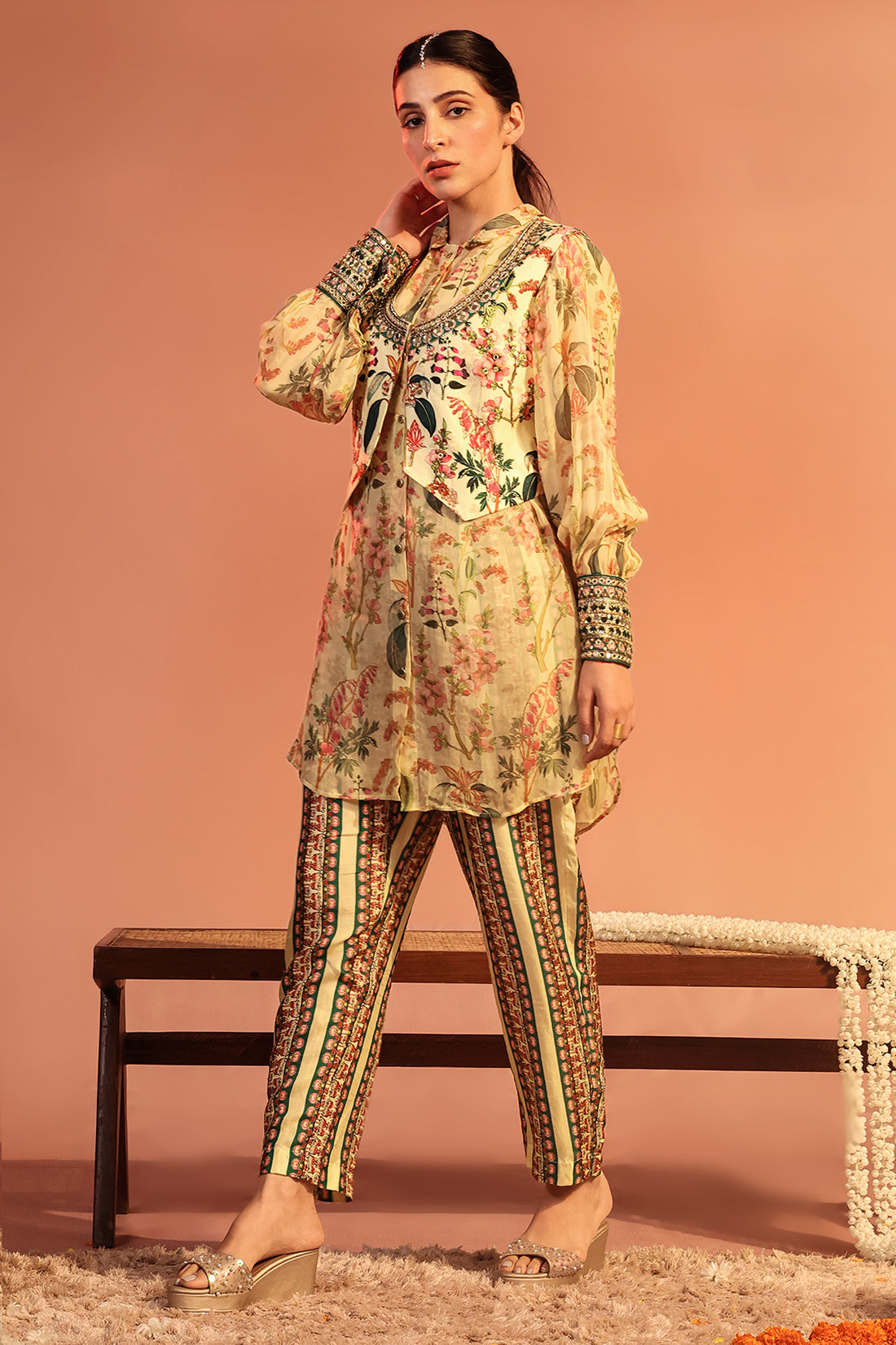 Tamaya Embroidered jacket Set