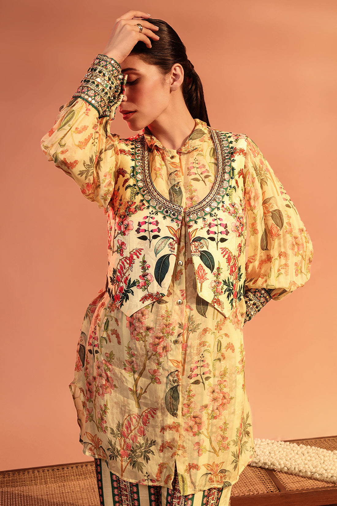 Tamaya Embroidered jacket Set