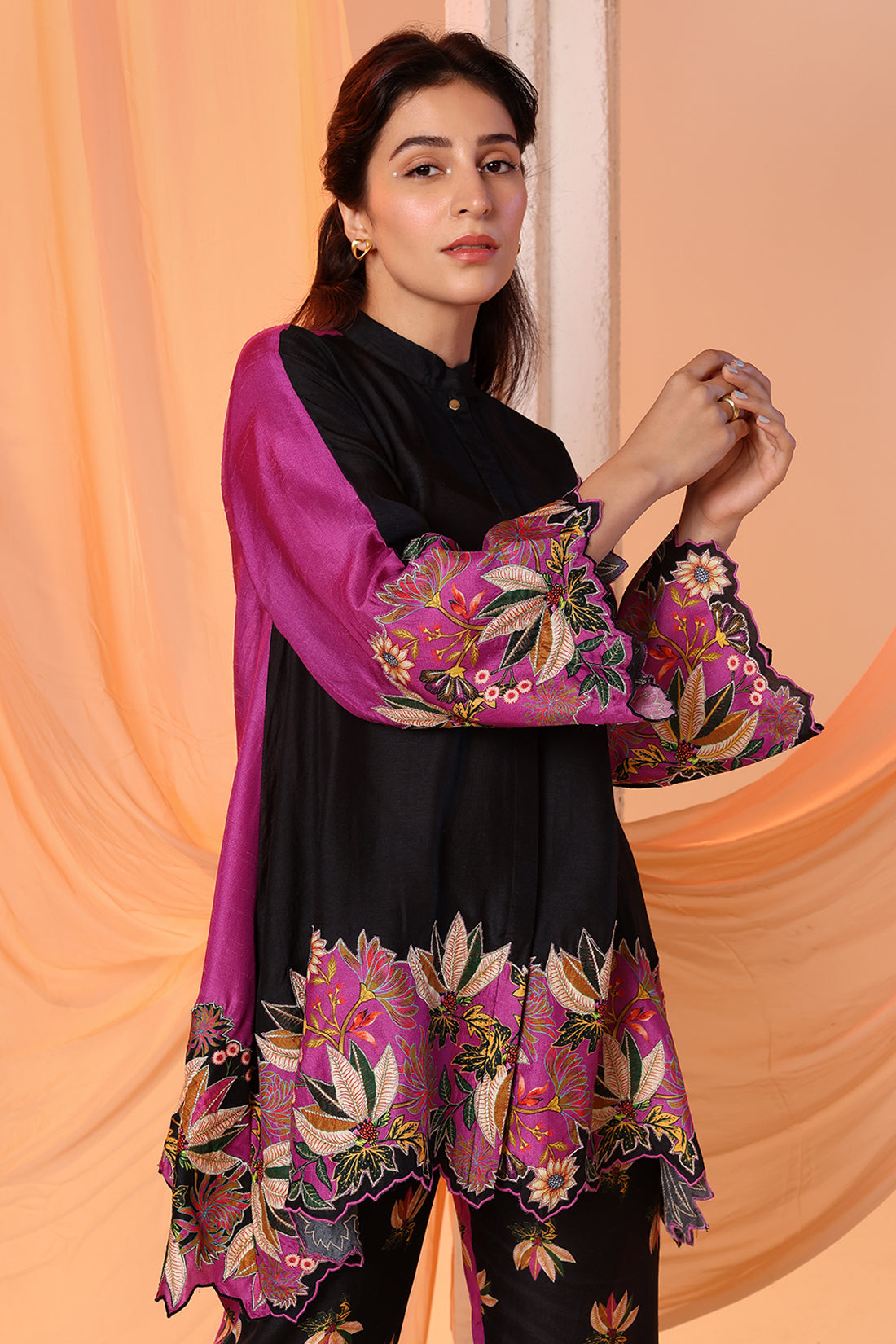 Black Aarani Embroidered Co-ord Set