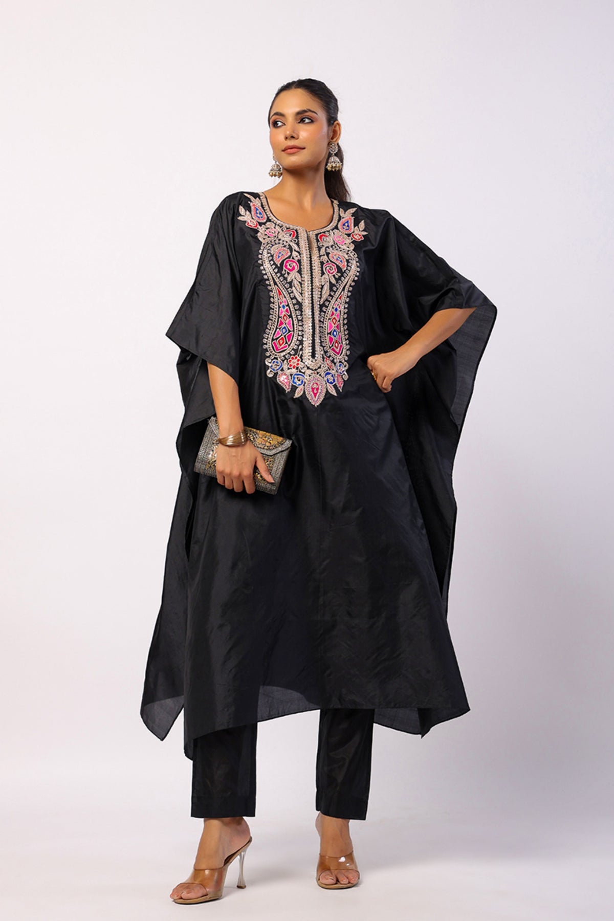 Navratan Black Kaftan Set