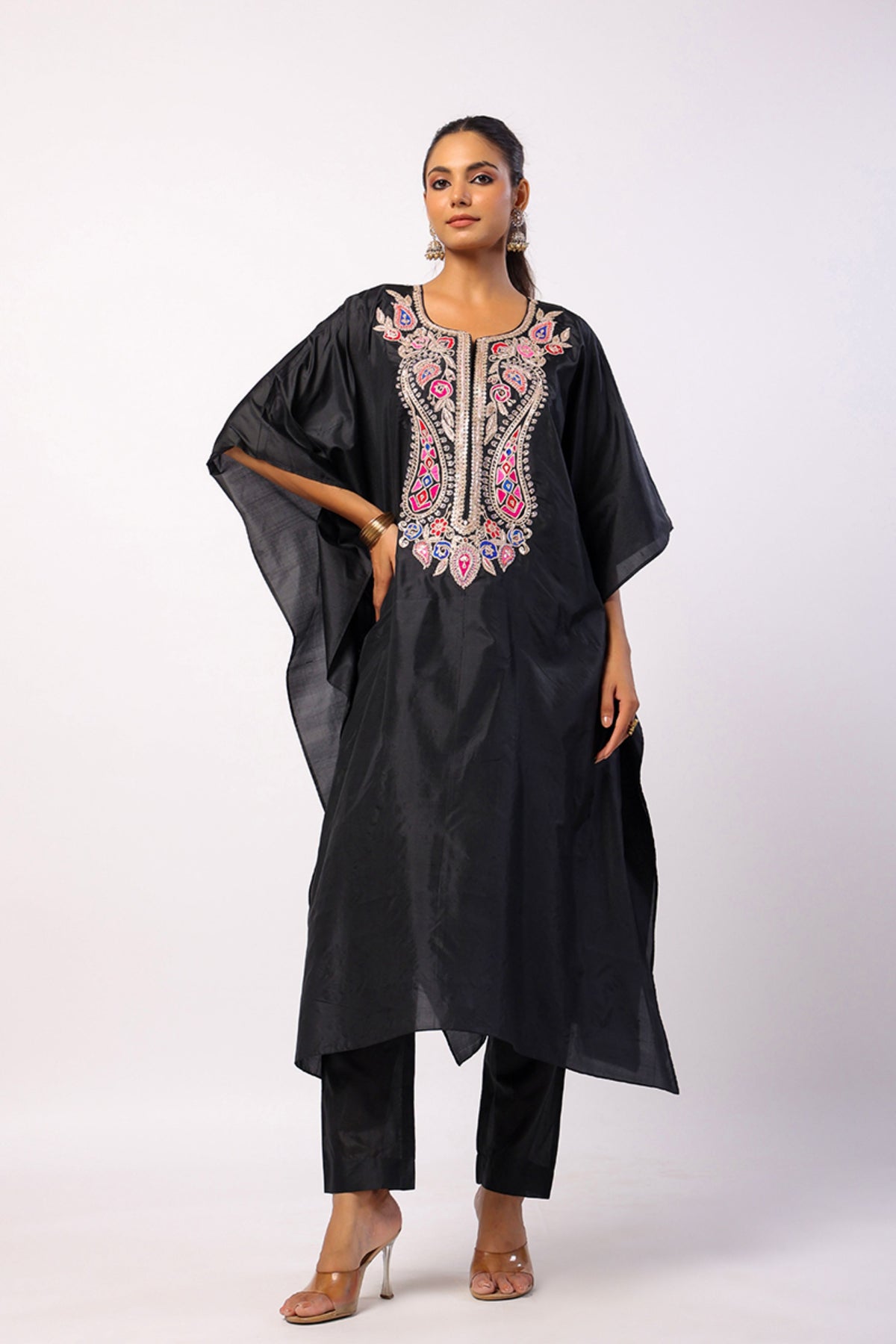 Navratan Black Kaftan Set