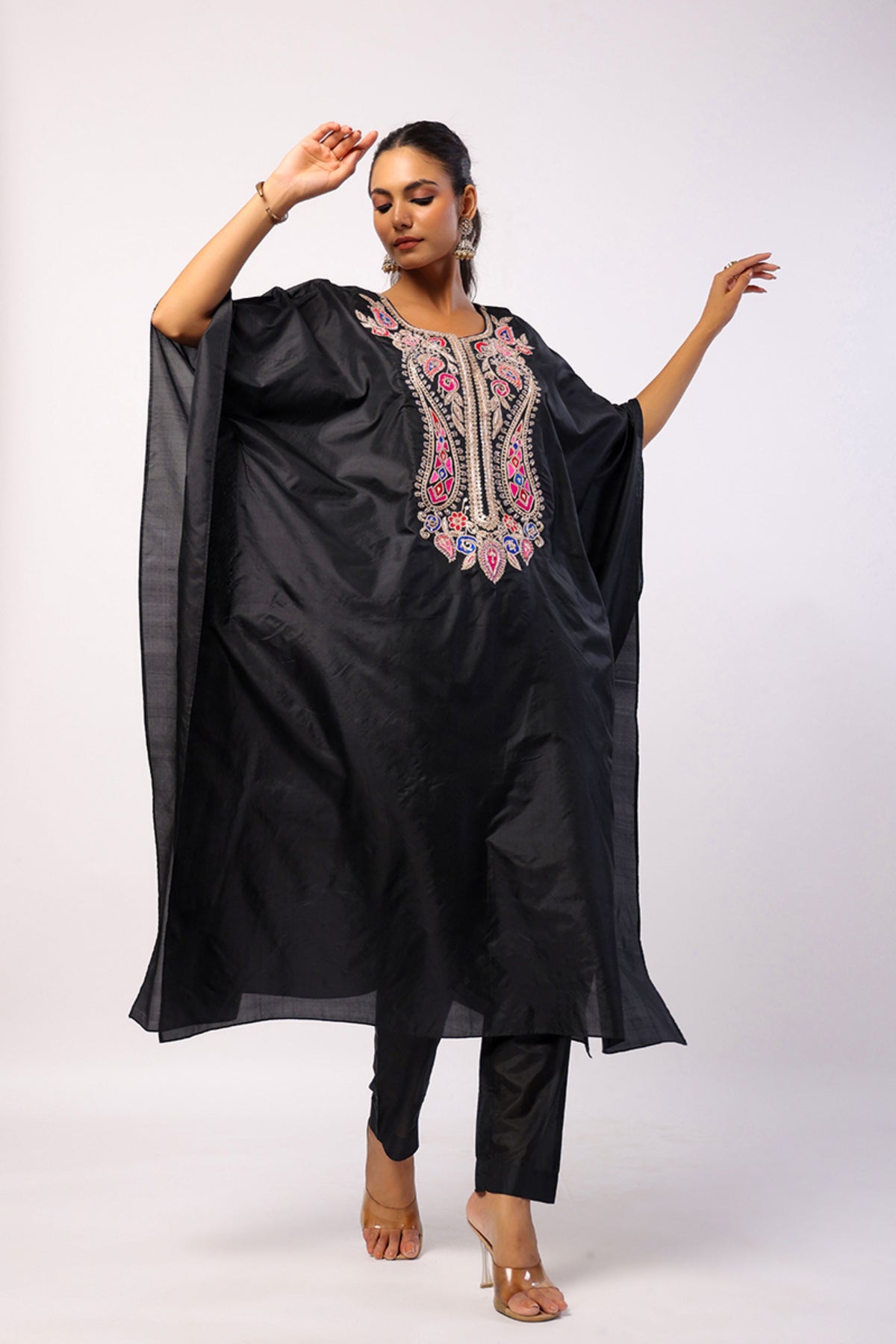 Navratan Black Kaftan Set