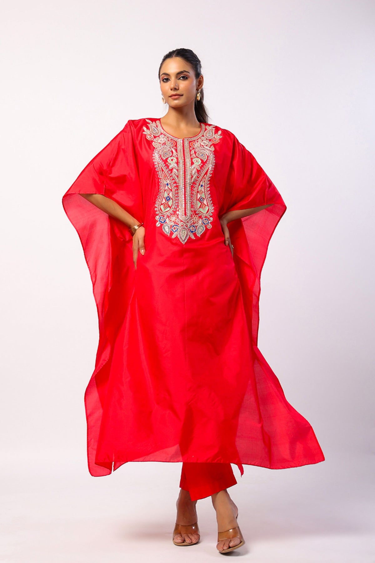 Navratan Red Kaftan Set