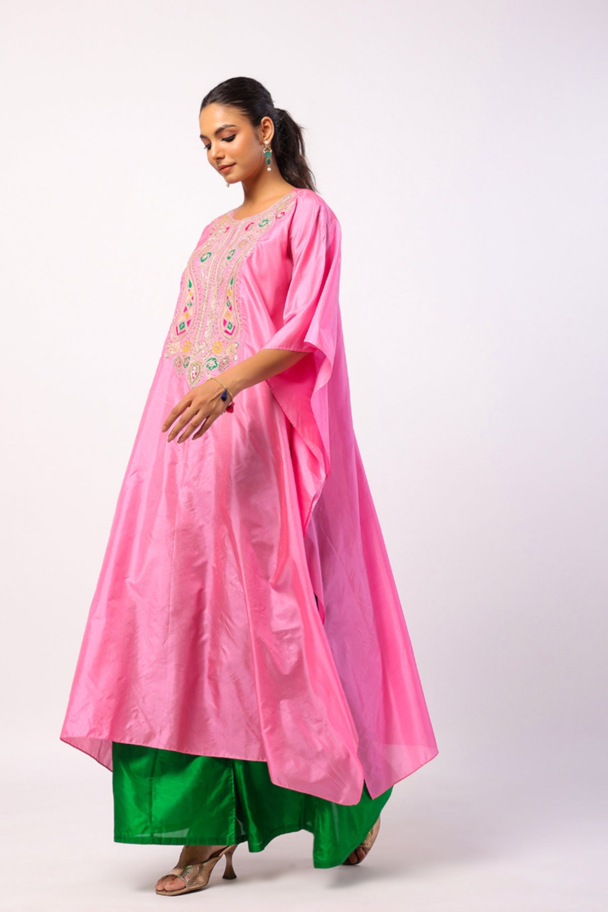 Navratan Pink Kaftan Set