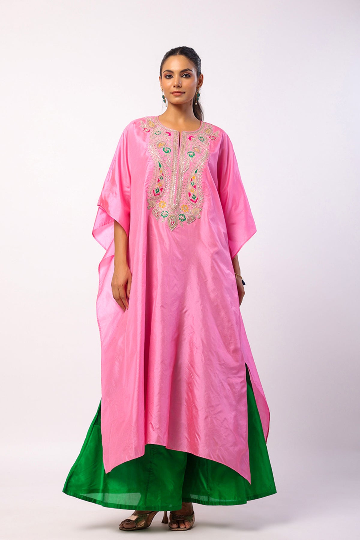 Navratan Pink Kaftan Set