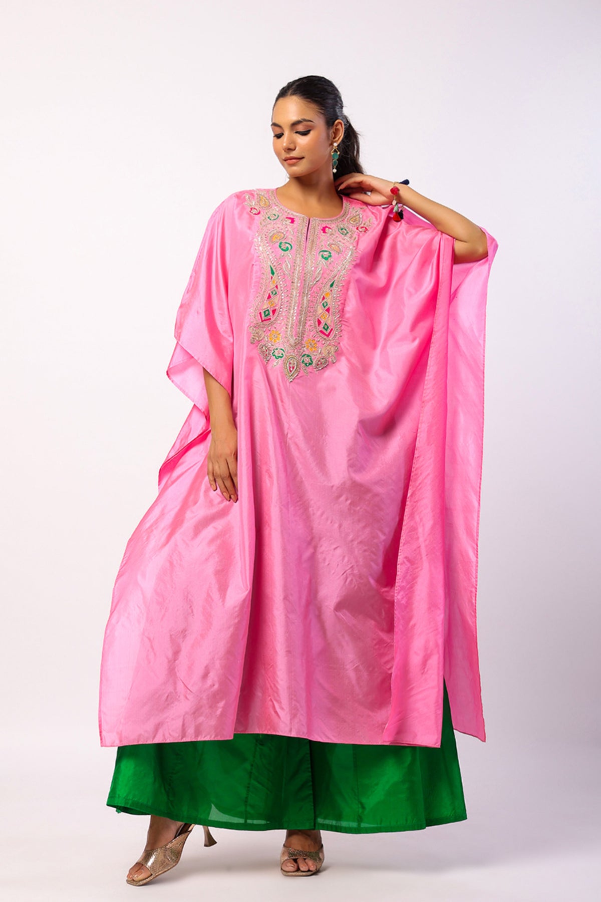 Navratan Pink Kaftan Set