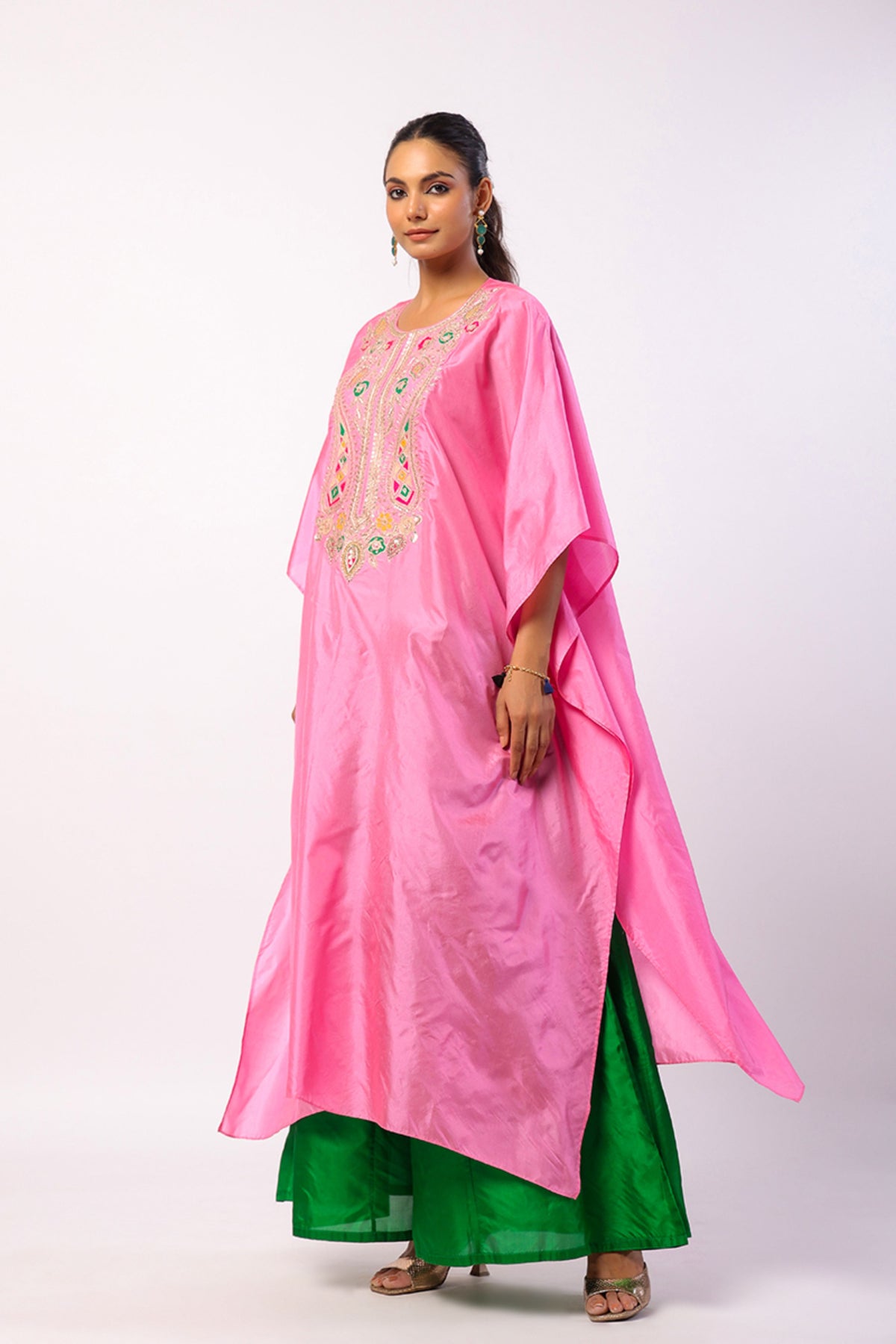 Navratan Pink Kaftan Set