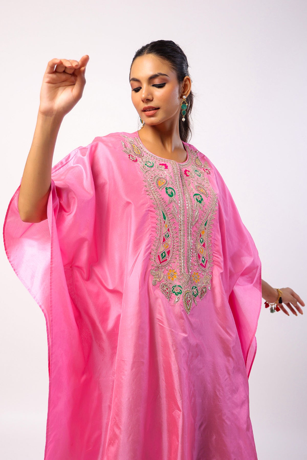 Navratan Pink Kaftan Set