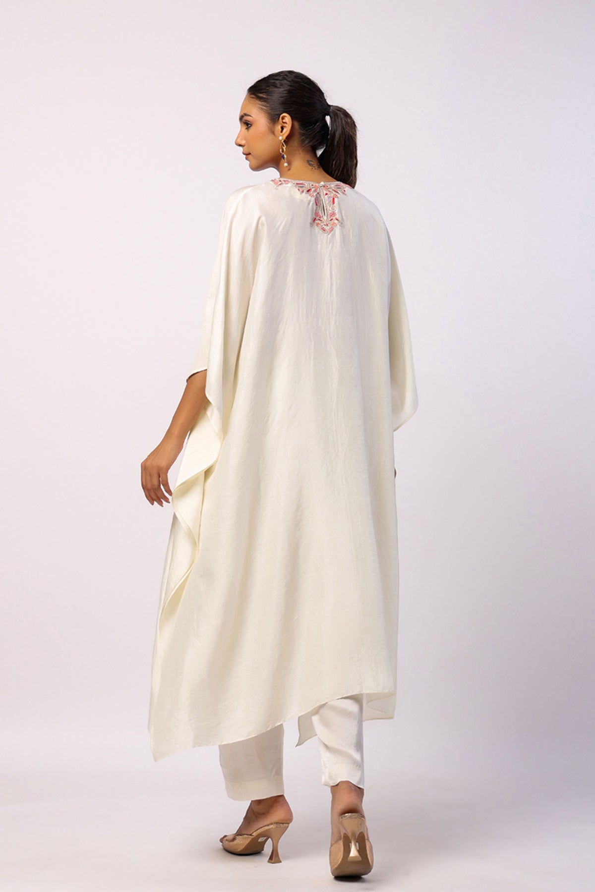 Resham Ivory Kaftan Set