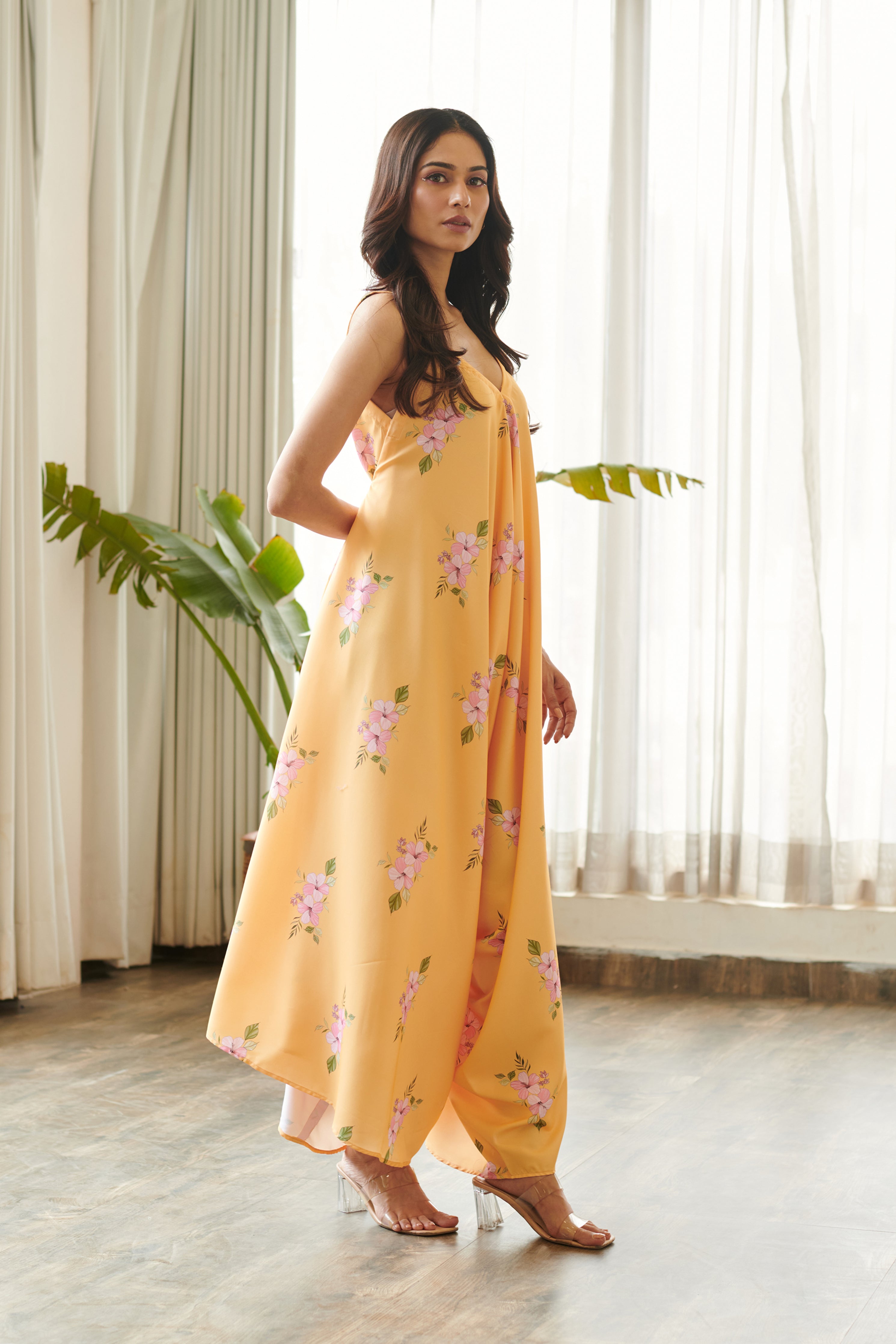 Pasha India Jasmine Yellow Palazzo Jumpsuit Elahe