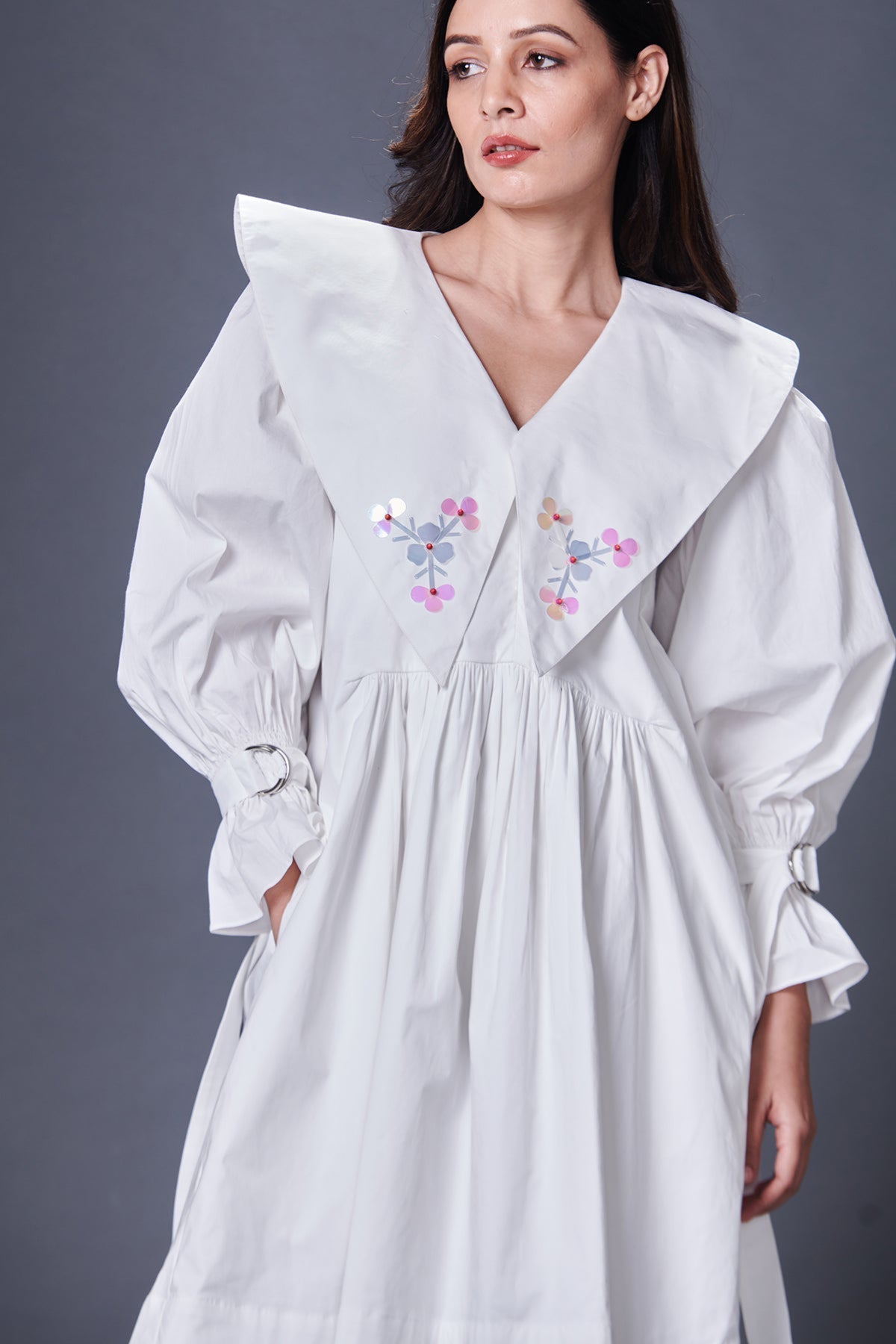 White Dress With Sailor Collars