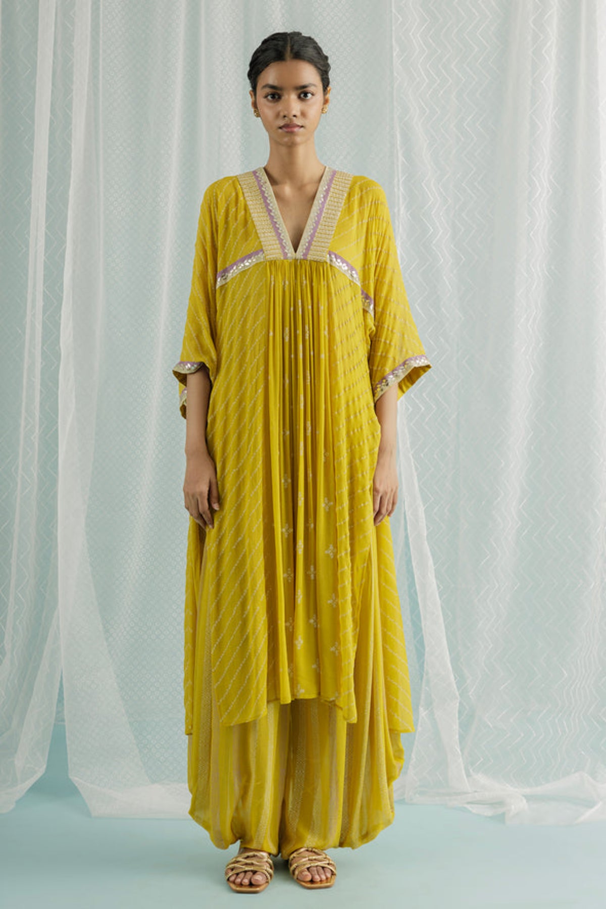 Canary Zane Kurta Set