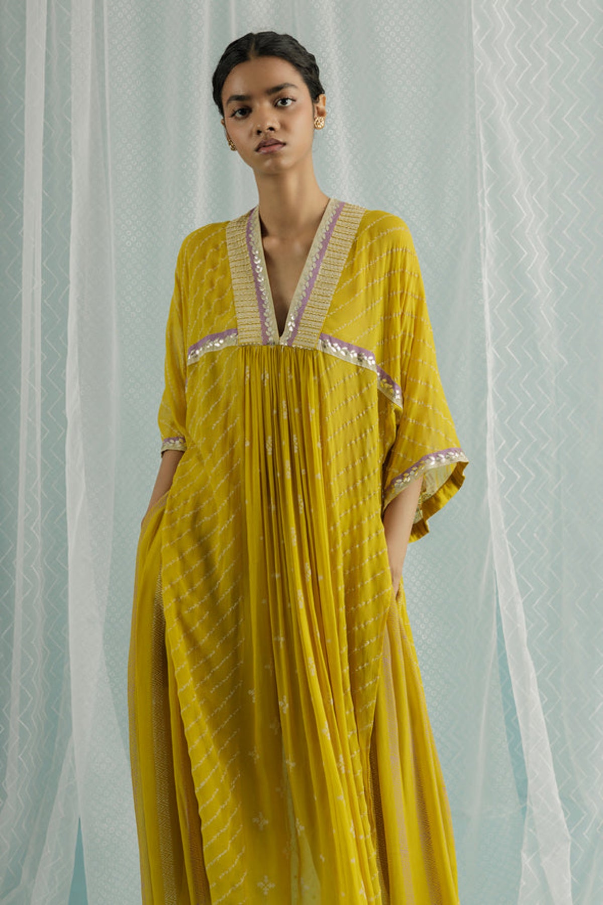 Canary Zane Kurta Set