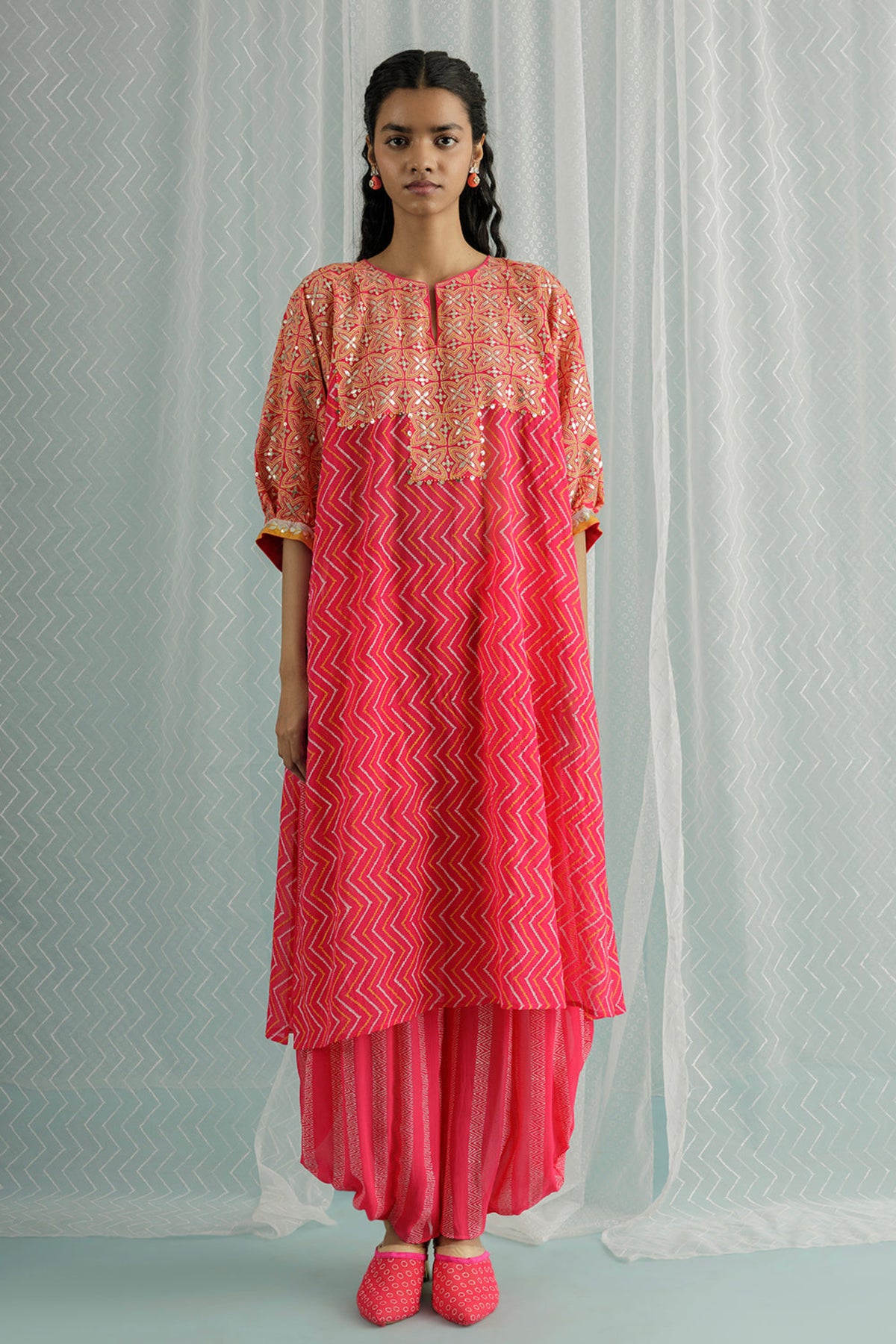 Fuschia Choga Kurta Set