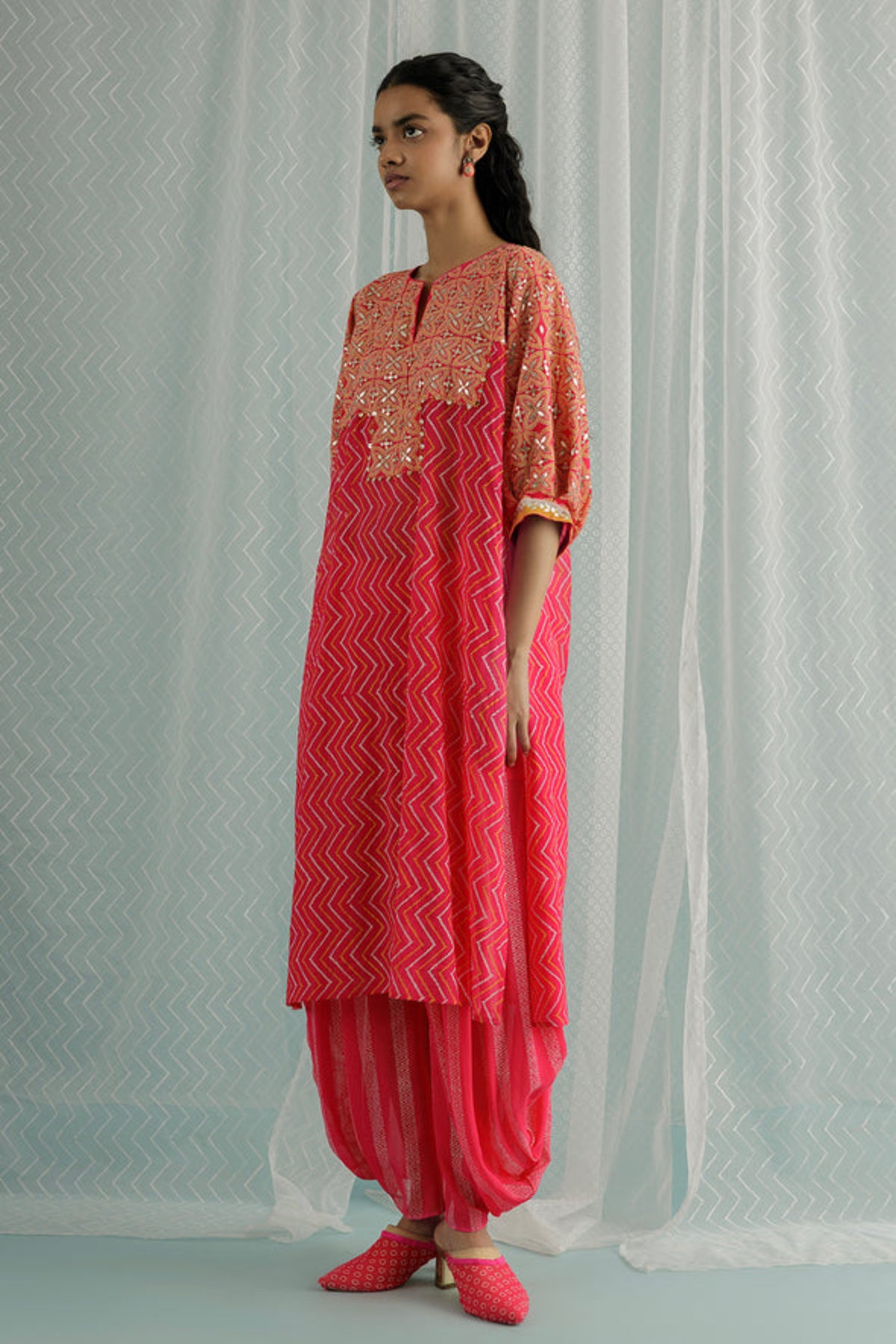 Fuschia Choga Kurta Set