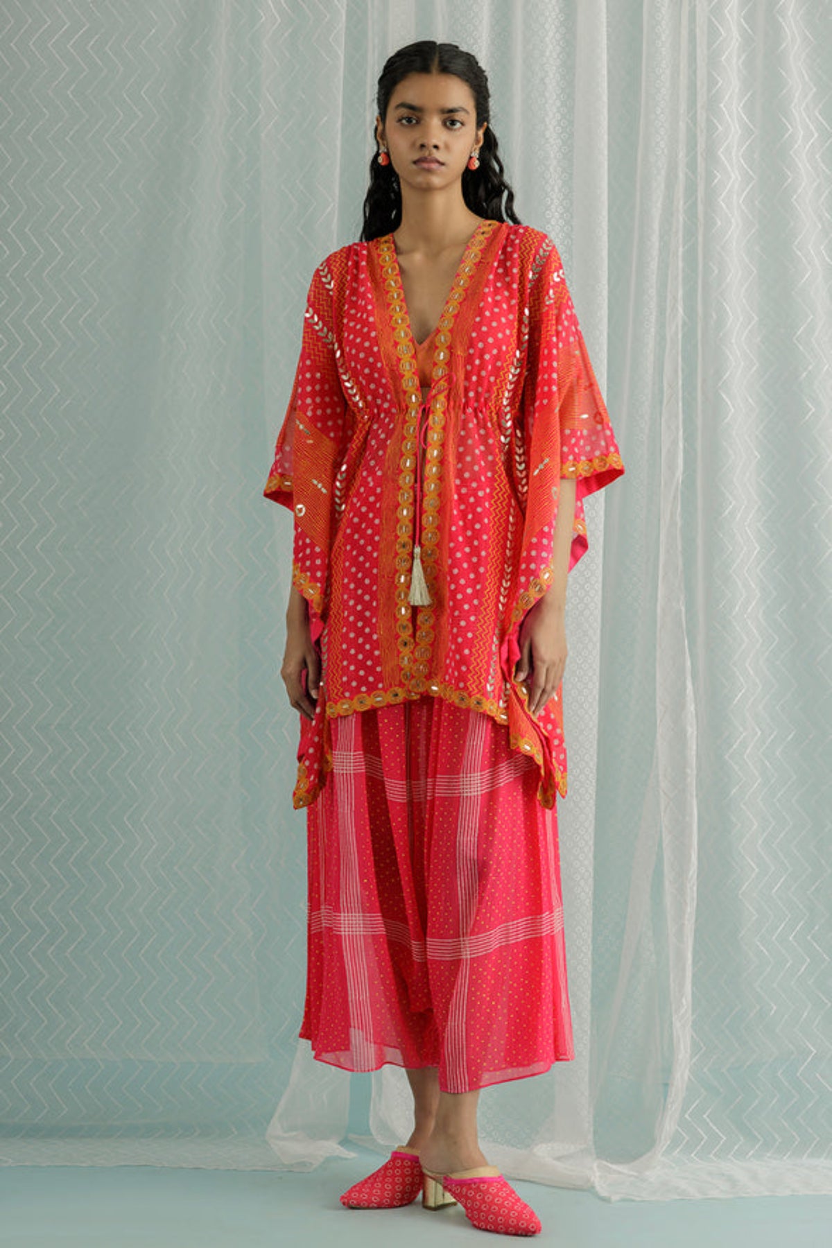 Fuschia Shazi Short Kaftan Set