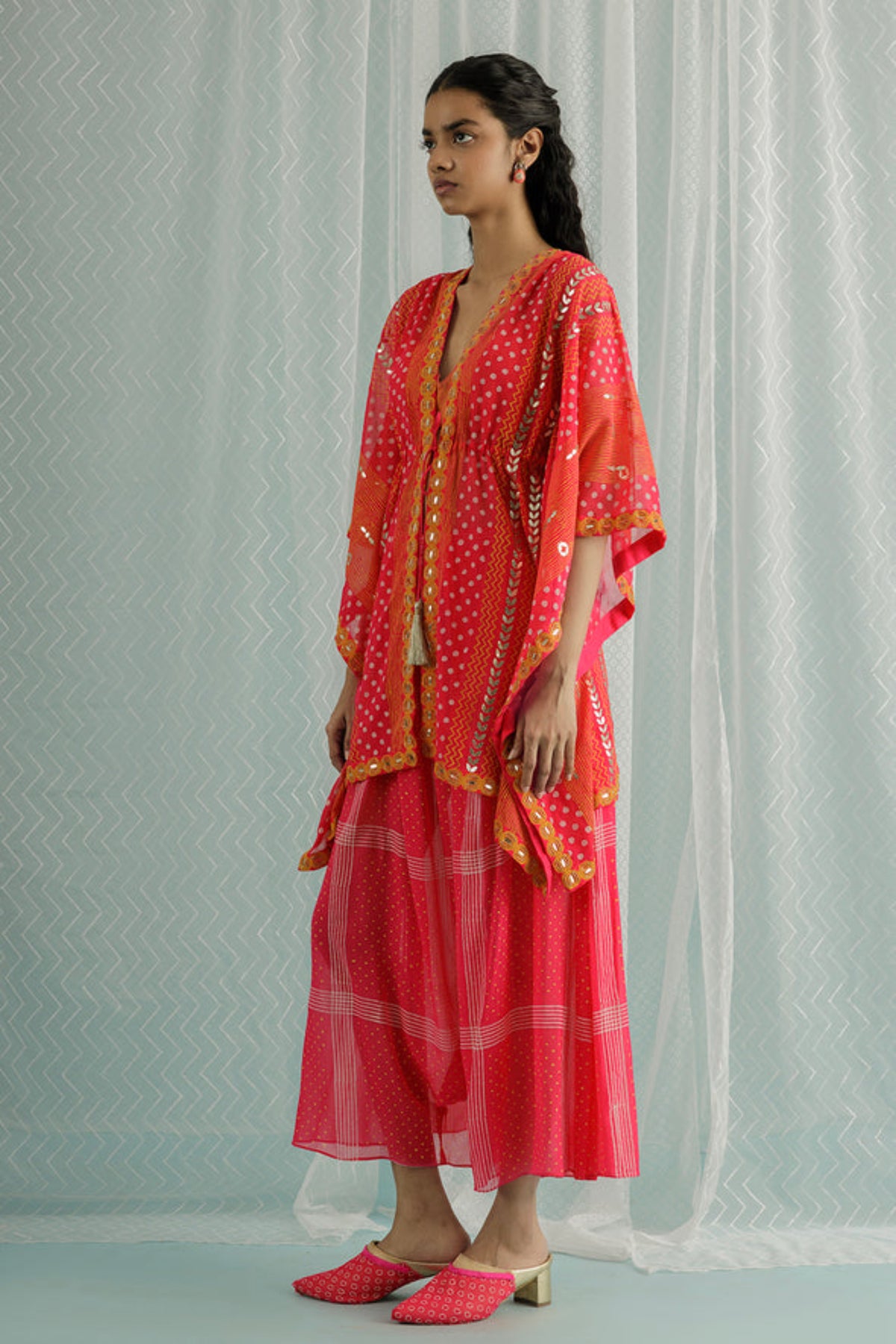 Fuschia Shazi Short Kaftan Set