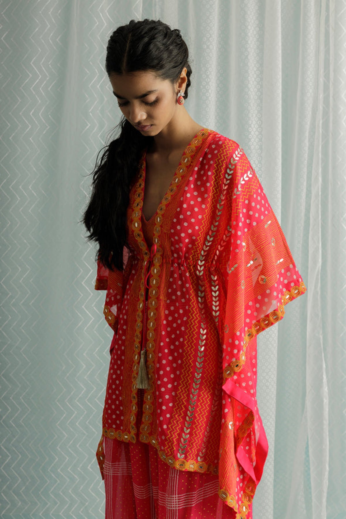 Fuschia Shazi Short Kaftan Set