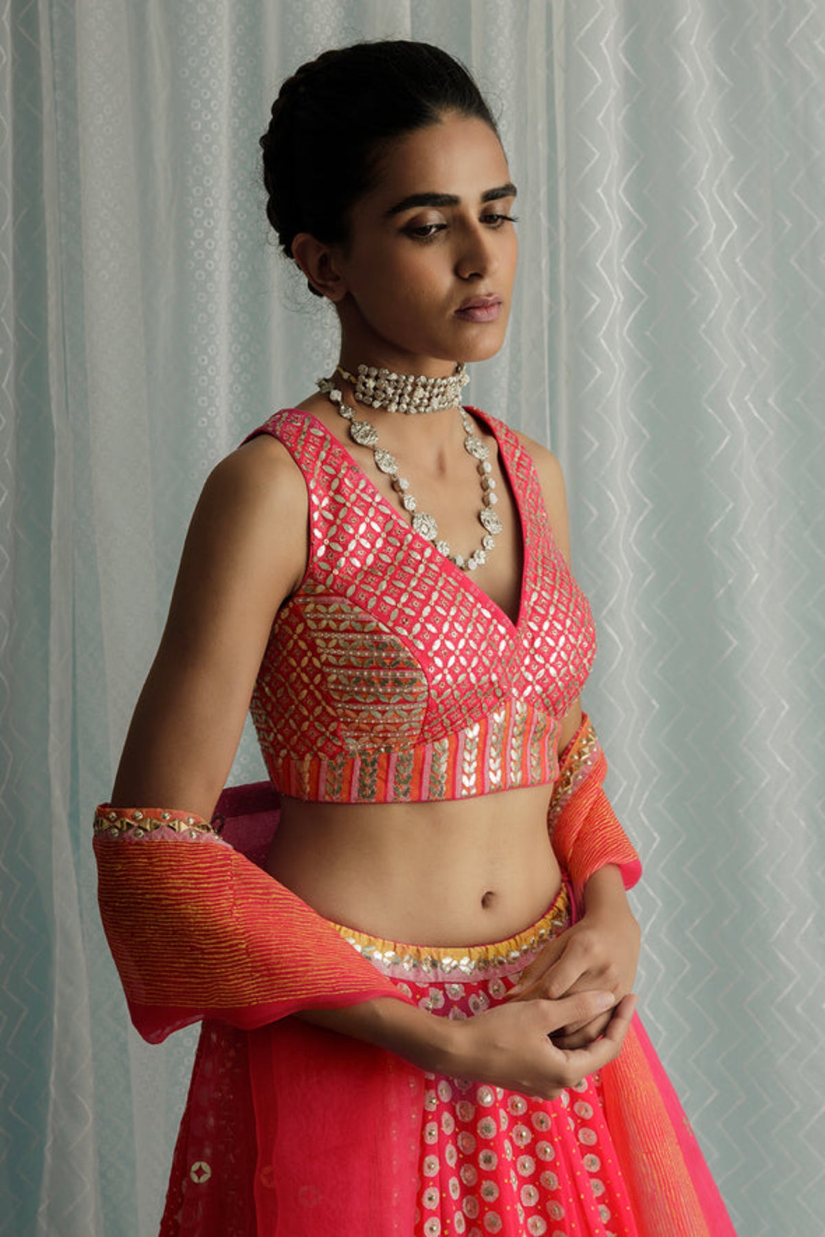 Fuschia Kara Lehenga Set