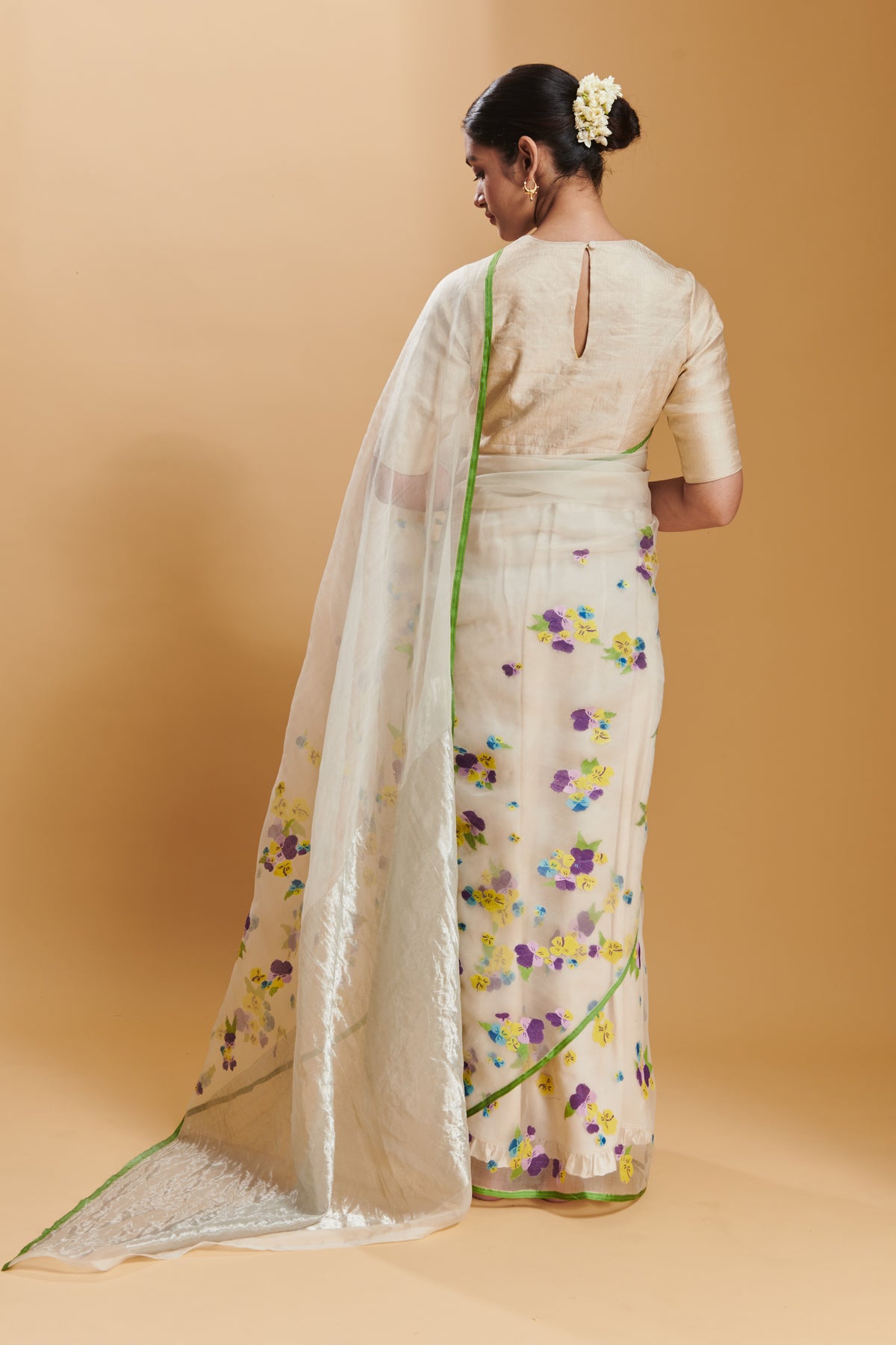 Pansy Bloom Jamdani Silk Saree