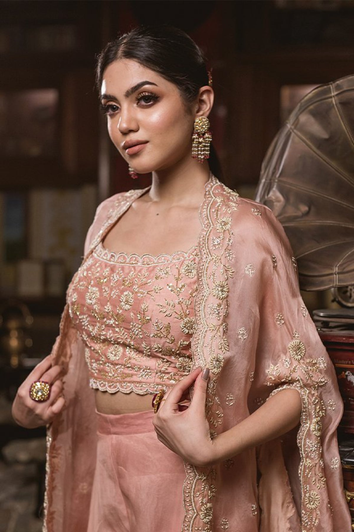 Soft Rose Gold Lehenga Set