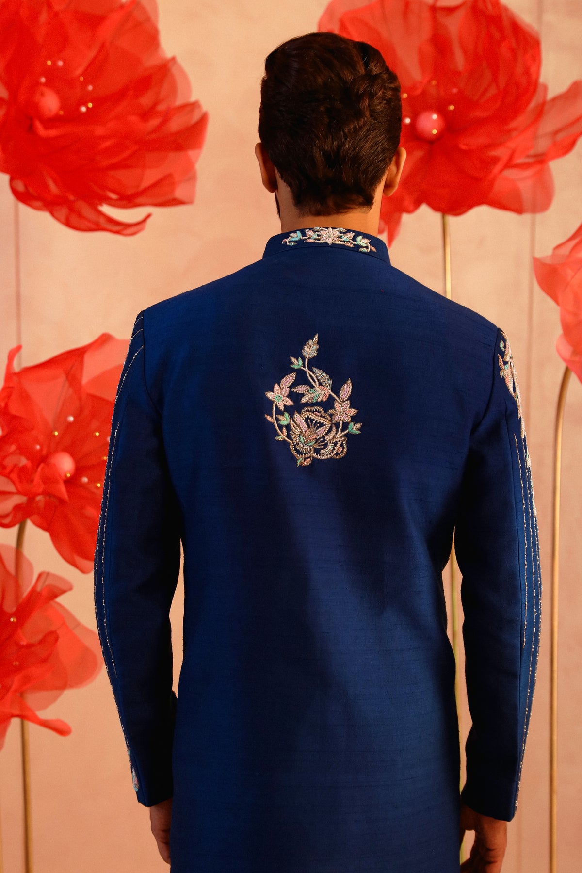 Royal blue men sherwani