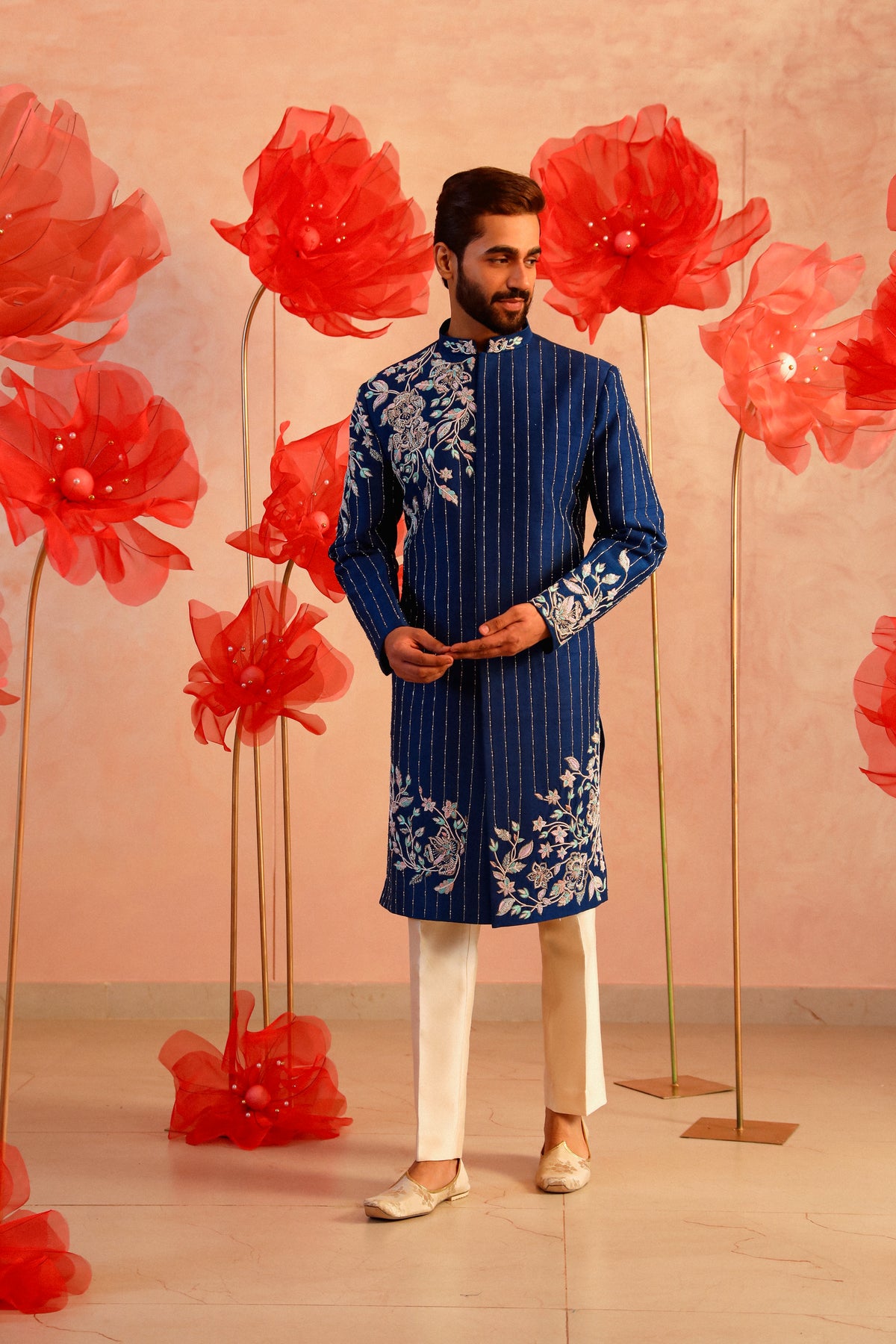 Royal blue men sherwani