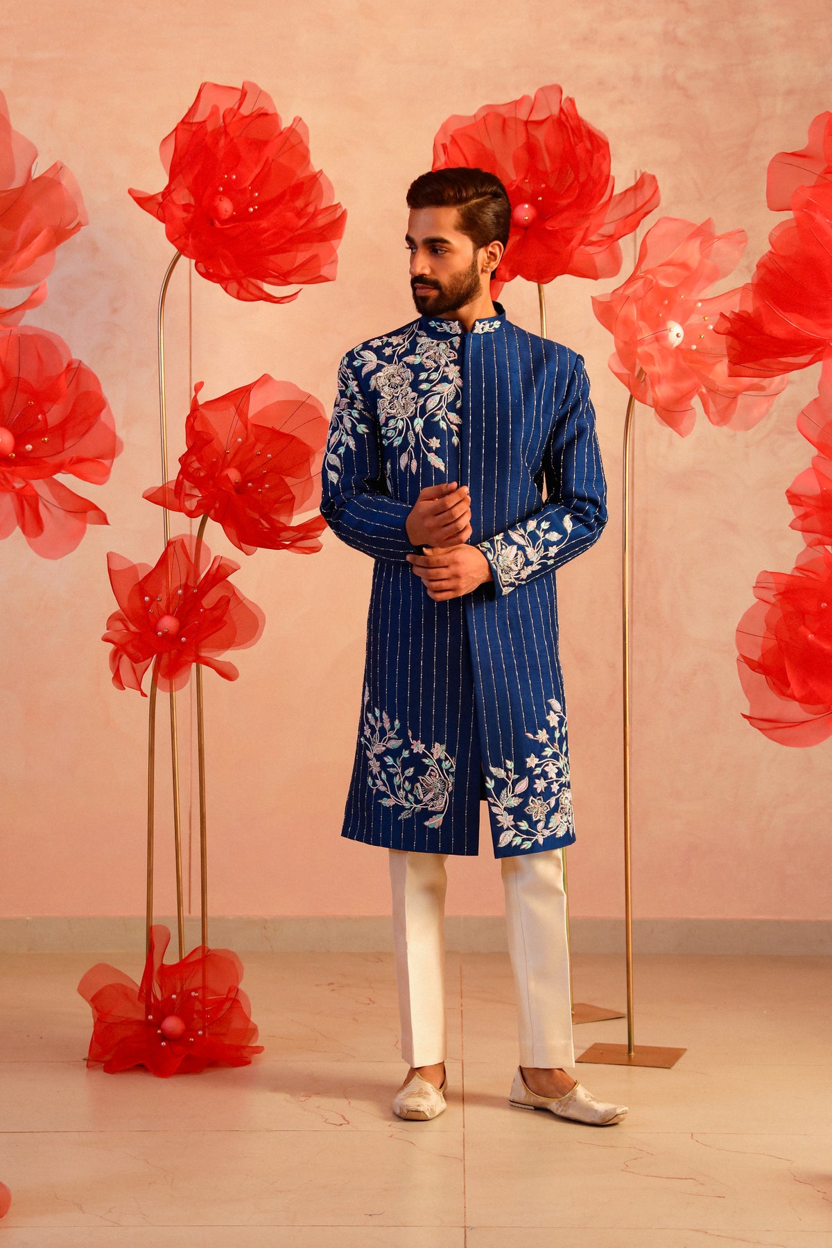 Royal blue men sherwani