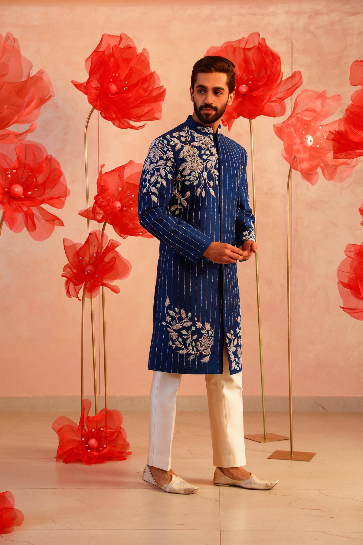 Royal blue men sherwani