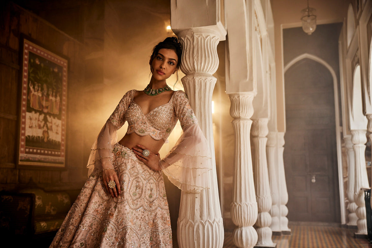 Nude Pink Lehenga Set