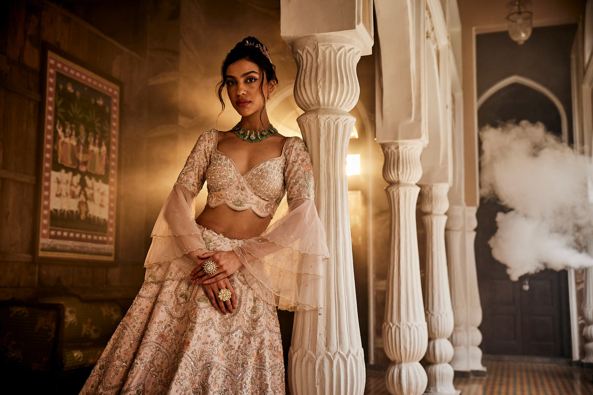 Nude Pink Lehenga Set