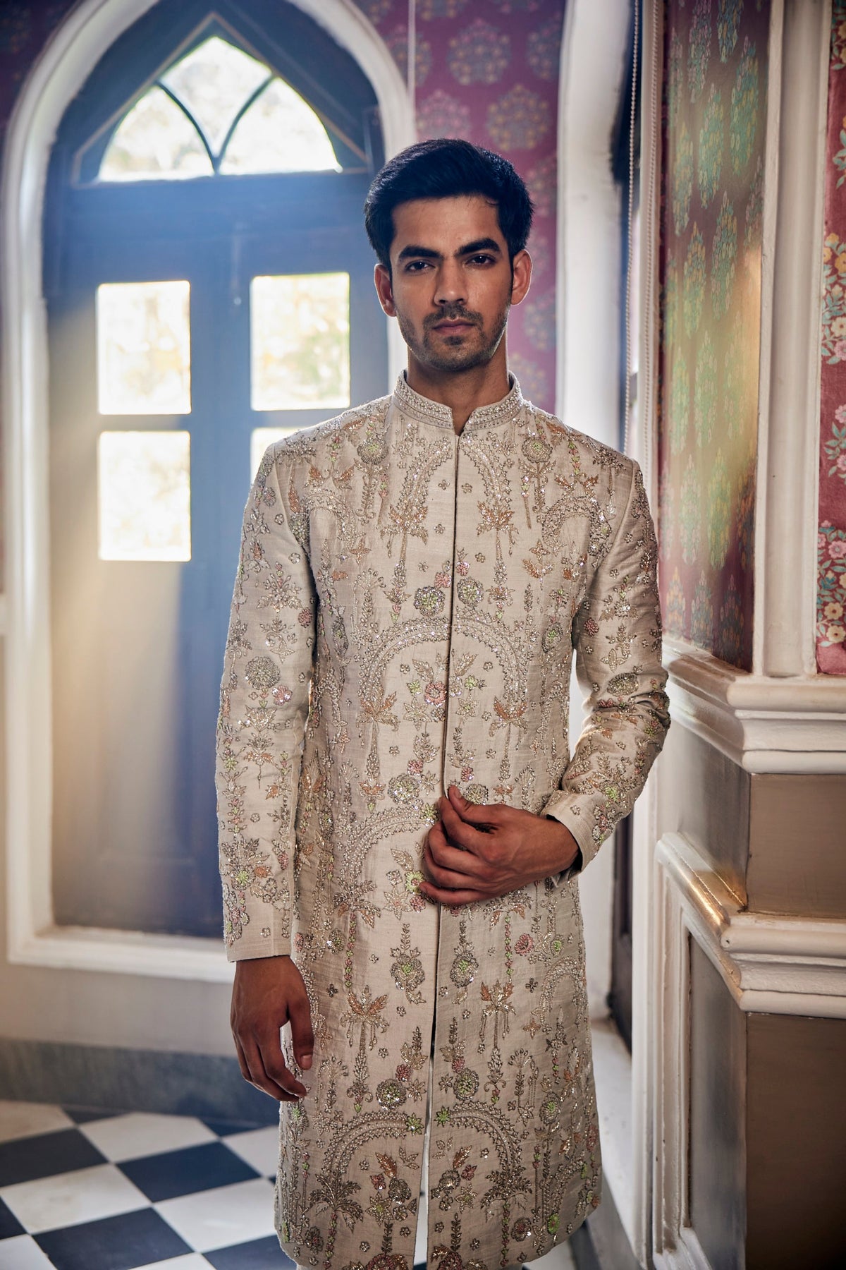 Whisper Grey Sherwani Set