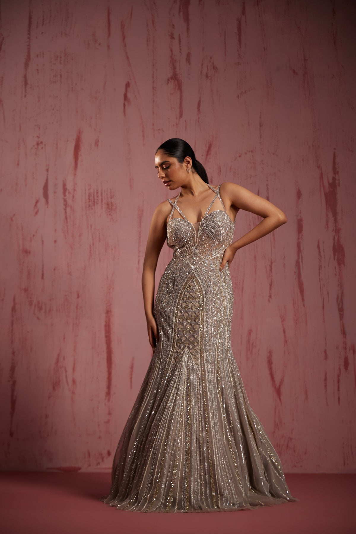 Sandrine Silver Gown